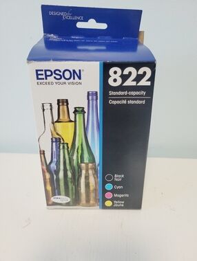 Epson 822 Ink Cart Set - Black, Cyan, Magenta, Yellow New Open Box